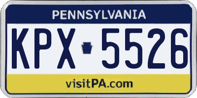 PA license plate KPX5526