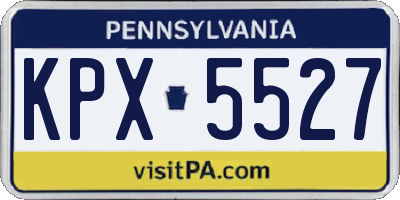 PA license plate KPX5527