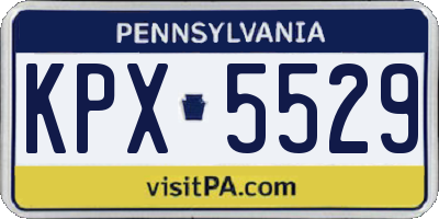 PA license plate KPX5529