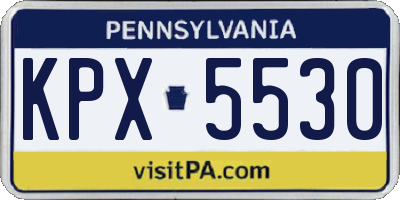 PA license plate KPX5530