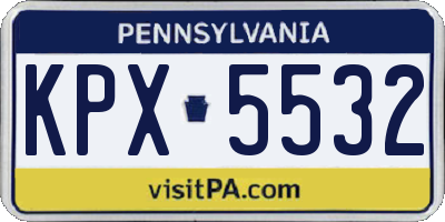 PA license plate KPX5532