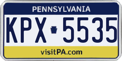 PA license plate KPX5535