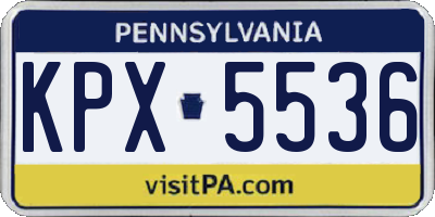 PA license plate KPX5536