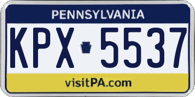 PA license plate KPX5537