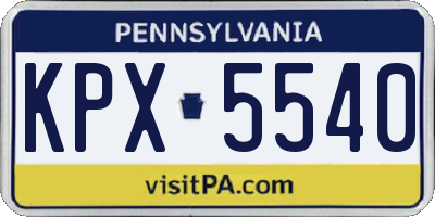 PA license plate KPX5540