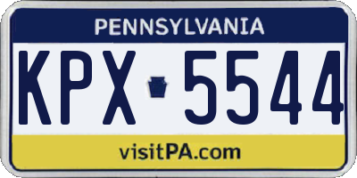 PA license plate KPX5544