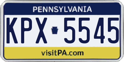 PA license plate KPX5545