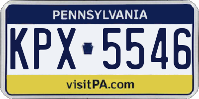 PA license plate KPX5546