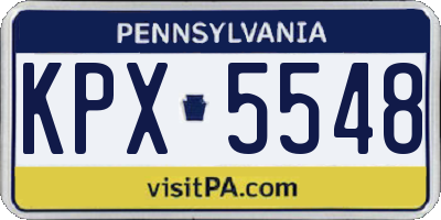 PA license plate KPX5548
