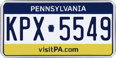 PA license plate KPX5549