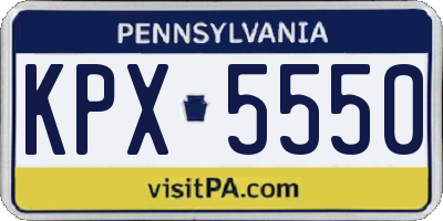 PA license plate KPX5550