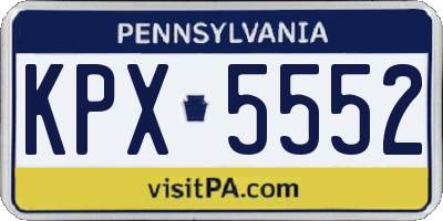 PA license plate KPX5552