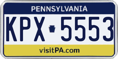 PA license plate KPX5553
