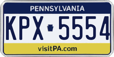PA license plate KPX5554