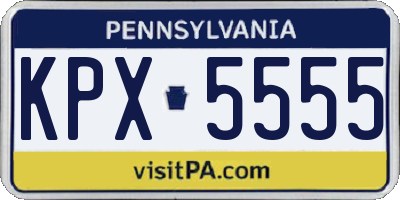 PA license plate KPX5555