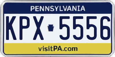 PA license plate KPX5556