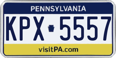 PA license plate KPX5557