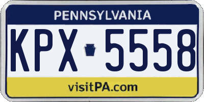 PA license plate KPX5558