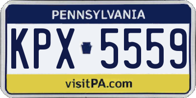 PA license plate KPX5559