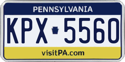 PA license plate KPX5560