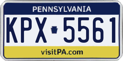PA license plate KPX5561
