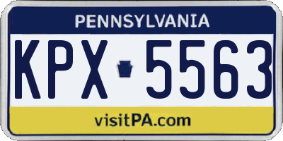 PA license plate KPX5563