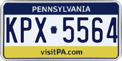PA license plate KPX5564