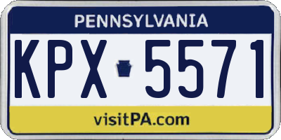PA license plate KPX5571