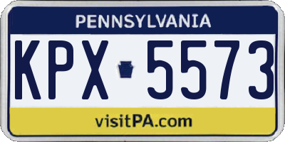 PA license plate KPX5573
