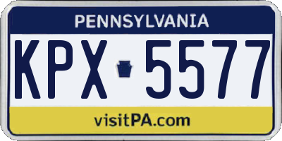 PA license plate KPX5577