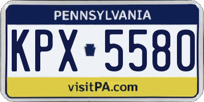 PA license plate KPX5580