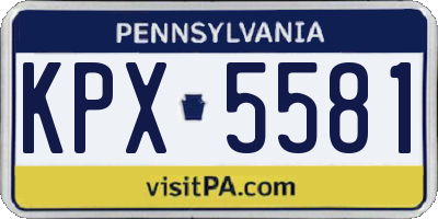 PA license plate KPX5581