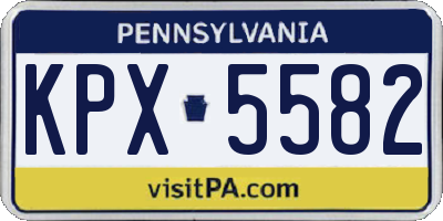 PA license plate KPX5582