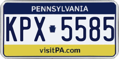 PA license plate KPX5585