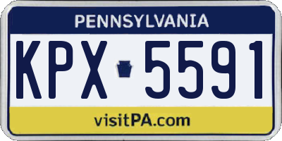 PA license plate KPX5591