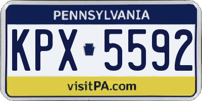 PA license plate KPX5592