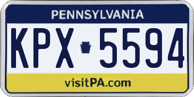 PA license plate KPX5594