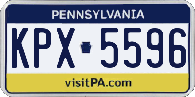 PA license plate KPX5596