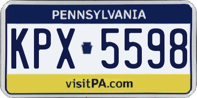 PA license plate KPX5598