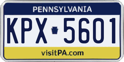 PA license plate KPX5601