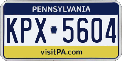 PA license plate KPX5604