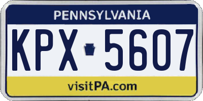 PA license plate KPX5607