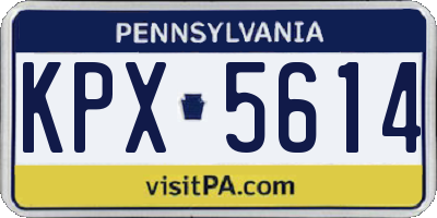 PA license plate KPX5614