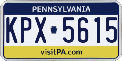 PA license plate KPX5615