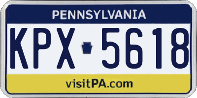 PA license plate KPX5618