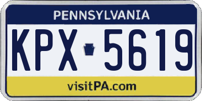 PA license plate KPX5619