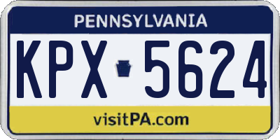PA license plate KPX5624