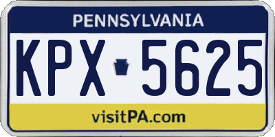 PA license plate KPX5625