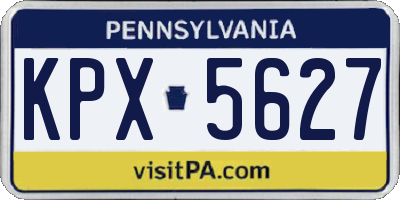 PA license plate KPX5627