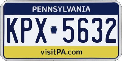 PA license plate KPX5632